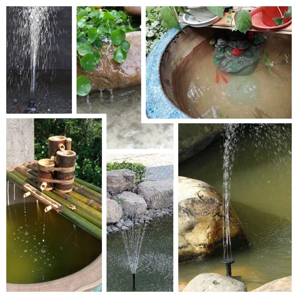 

1Set Solar Fountain Floating Mini Garden Pond Fountain Black Outdoor Landscape Fish Pond Water Pool Aerobic Pump