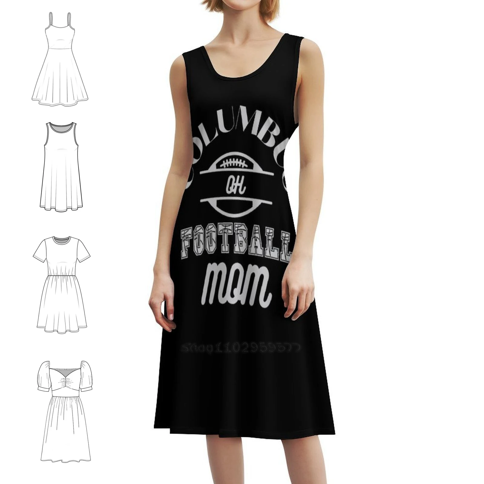 

Платье Columbus Oh Football Mom с вырезом в форме сердца, элегантное летнее праздничное платье для женщин, женское платье Columbusfootball Mom Buckeyesmom