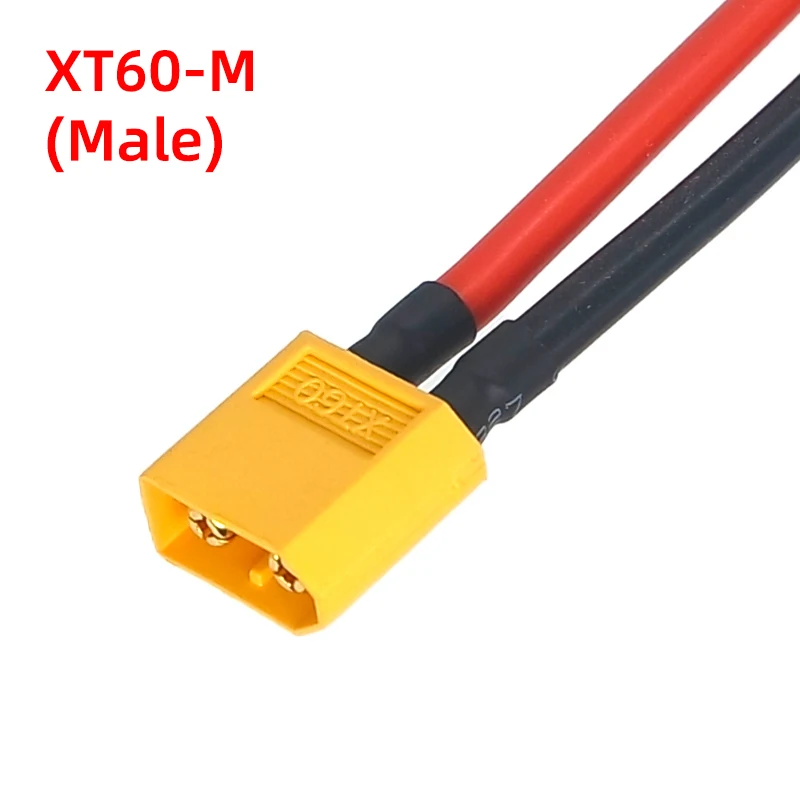 Amass XT60 Female-Male Connector with 10/20/30/50CM-1M 14AWG/12AWG Silicone Cable for DIY RC Drone, Car, Boat, RC LiPo Battery