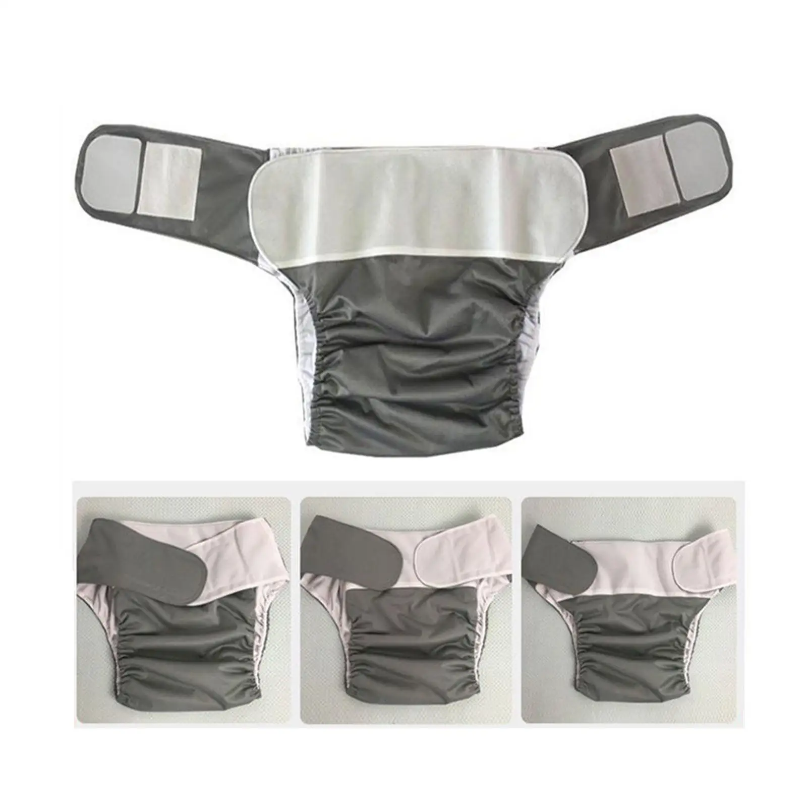 TPU Waterproof Adult Cloth Diaper Reusable Adjustable Comfortable Pocket Nappies for Seniors Men Women Waist 60-133.3cm/50-130cm