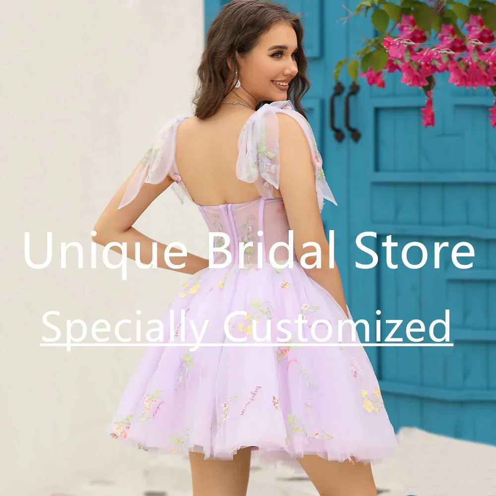 فساتين كوكتيل مسائية رائعة مخصصة مفتوحة الظهر أنيقة على شكل حرف a بدون أكمام على شكل قلب جميلة مزينة بحفلات قصيرة جديدة Pr #2