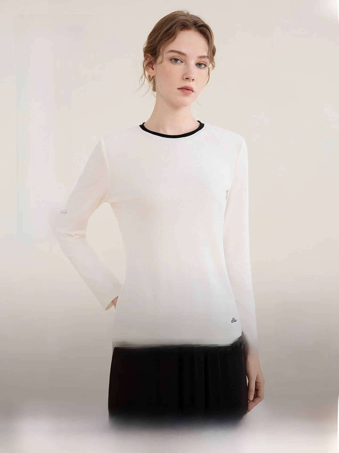Elle Women's Slim Fit round Neck Long Sleeve T-Shirt Base Shirt round Neck Design Casual Style for Autumn Winter Season