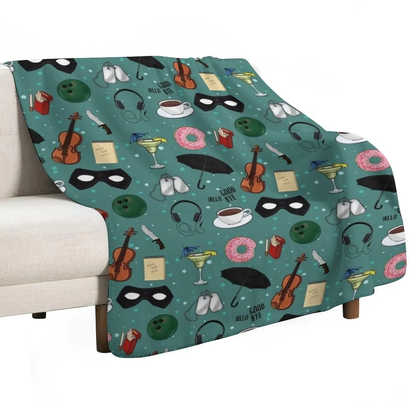 The Umbrella Academy Collage [in Green] Throw Blanket Thin warm winter Luxury St Soft Hairys Decoratives Blankets