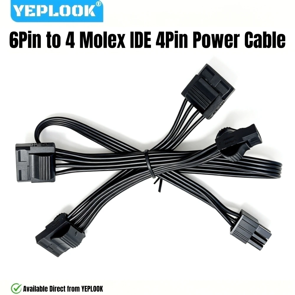 

6Pin to 4 Molex 4Pin Straight, Peripheral IDE Power Cable for Corsair CS850M, CS750M, CS650M, CS550M, CS450M CS-M Modular Powers
