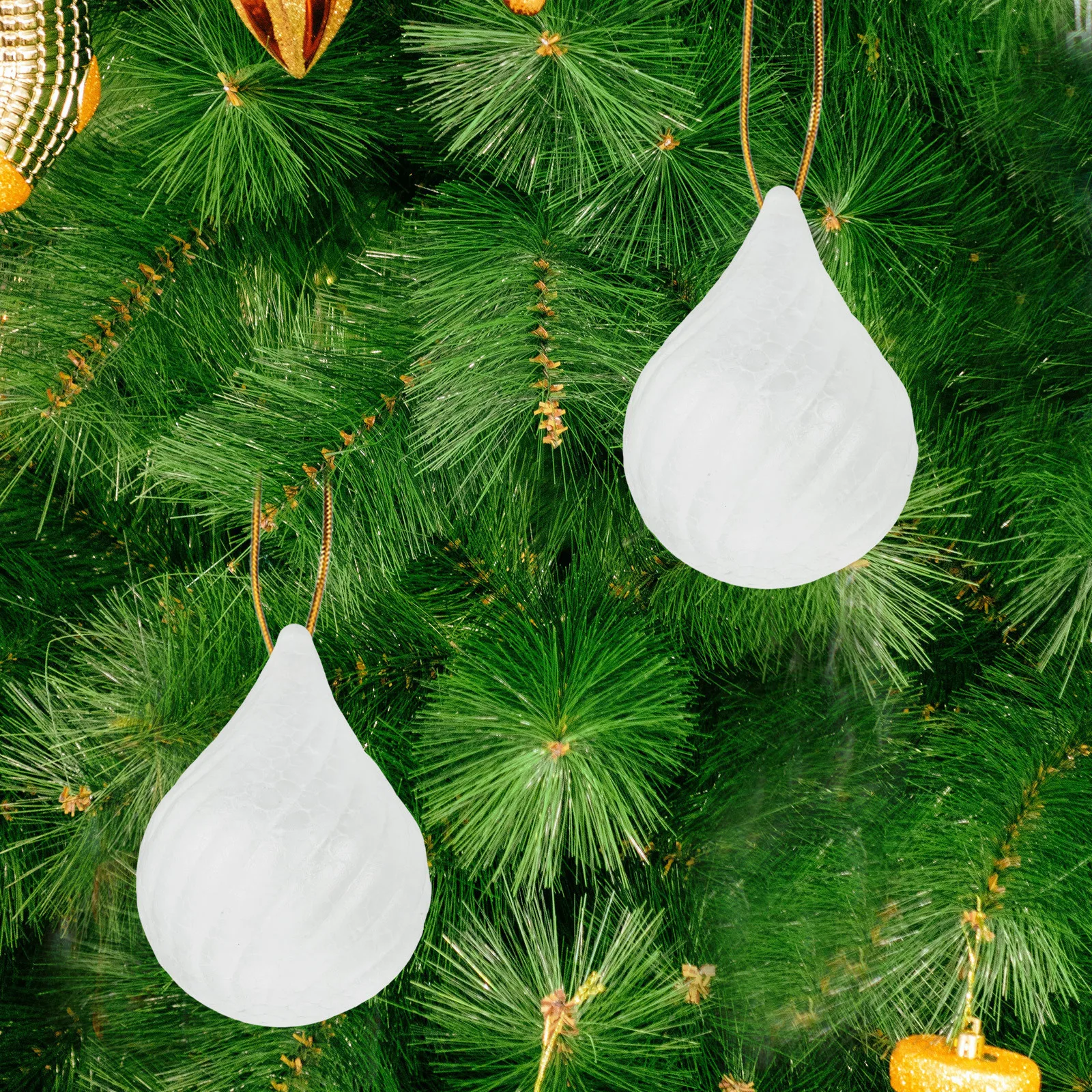 

6Pcs White Polystyrene Foam Balls Water Drop Shape Smooth Spheres for DIY Christmas Crafts School Projects Home Decoration