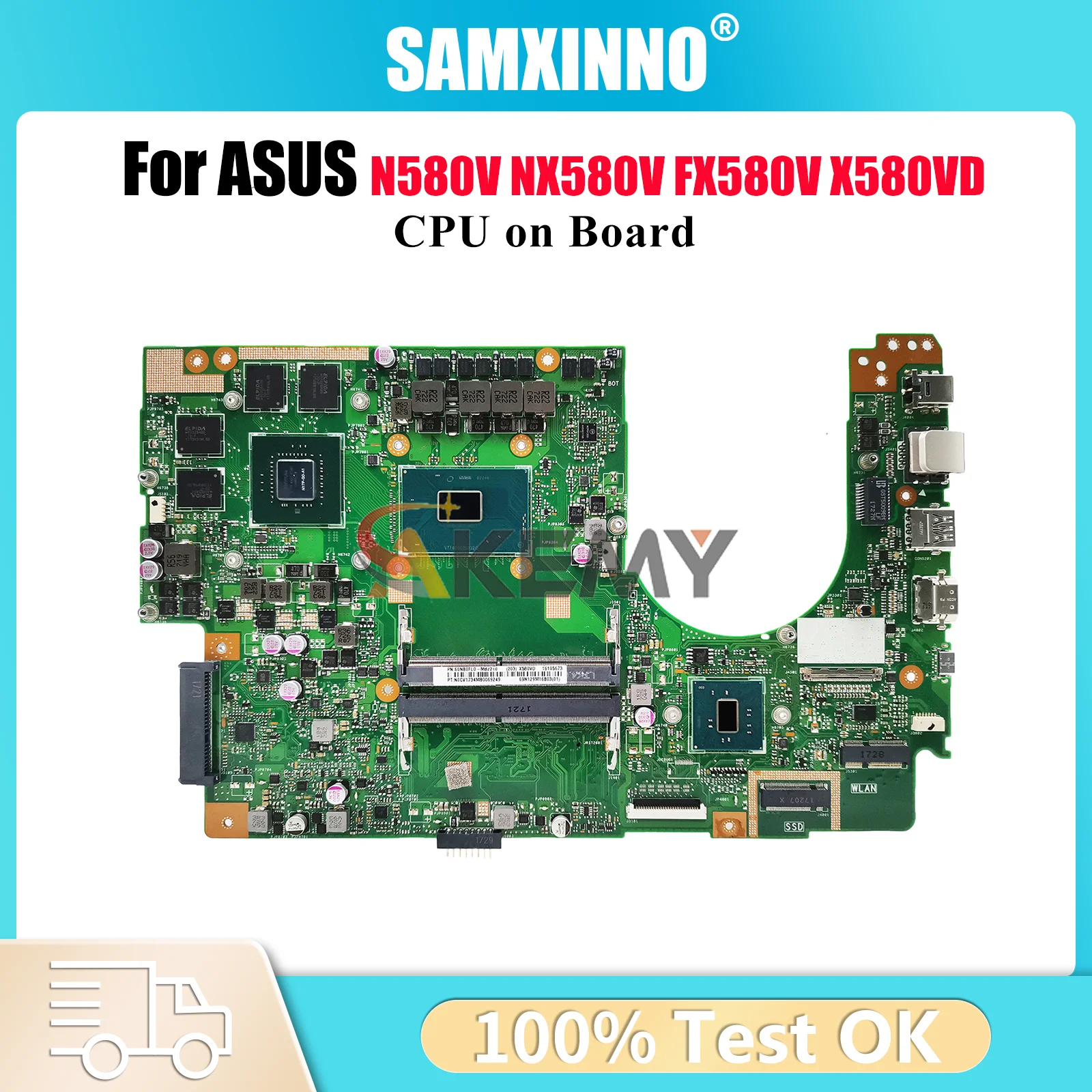 

Материнская плата для ноутбука X580VD для ASUS VivoBook N580V X580V NX580V X580VN X580VD FX580V с процессором 100% тестирование ОК быстрая доставка