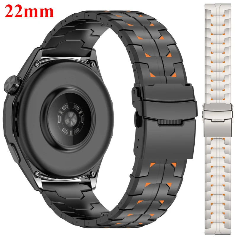 22mm Stainless Steel Strap For Huawei Watch GT7 Pro/GT6/GT5/4/3 46mm Metal Watchband for Samsung Galaxy Watch 3 Gear S3 Bracelet