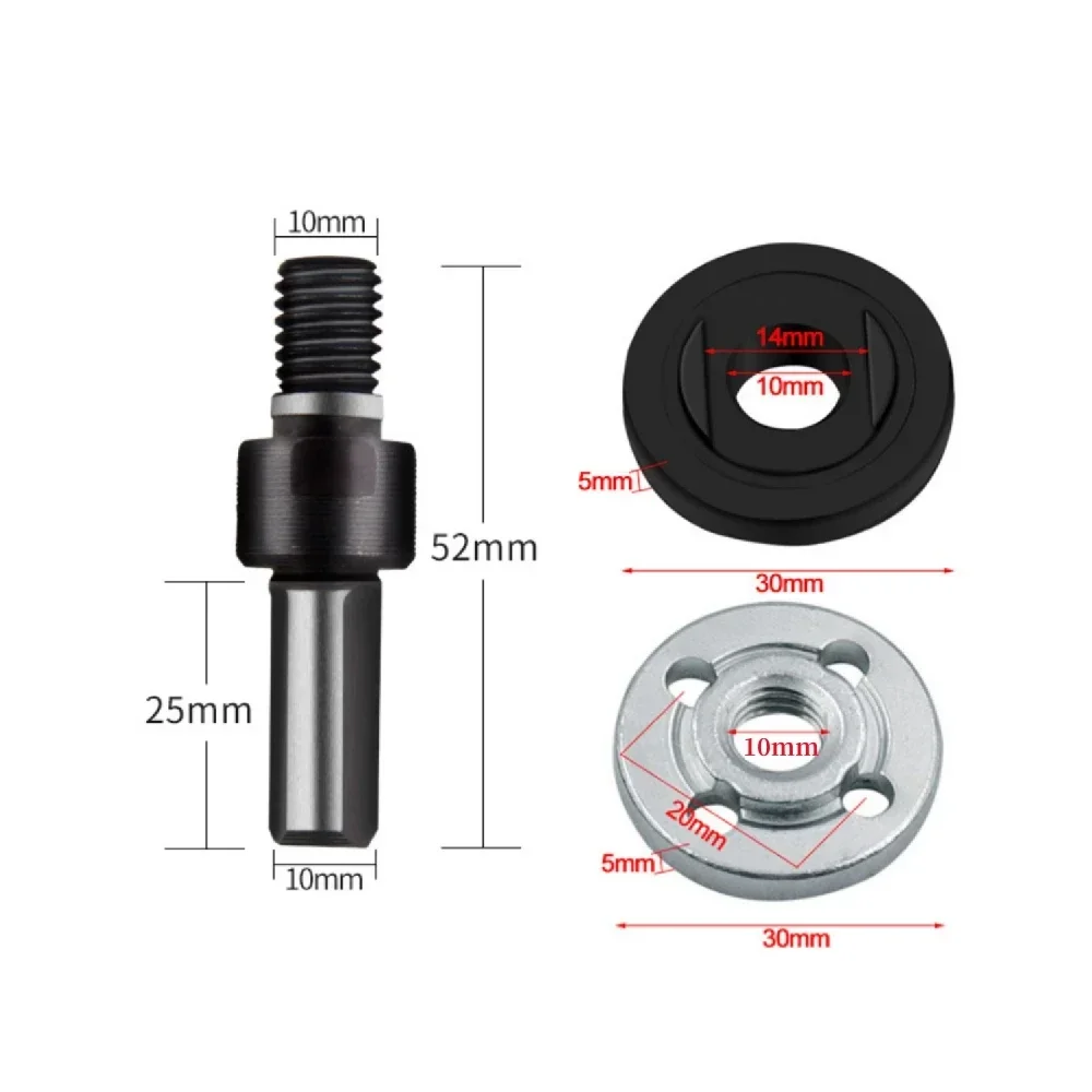 10mm Electric Drill Convert Angle Grinder Metal Connecting Rod Set -Grinding Connection Adapter For Cutting Disc Polishing Wheel