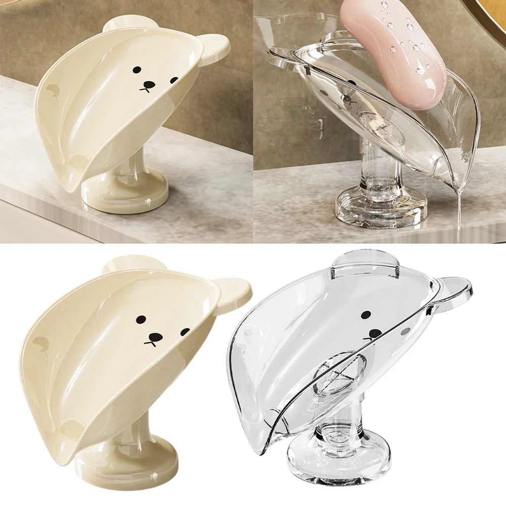 

1pc Cartoon-Inspired Soap Dish With Strong Suction Cups - No Drilling Self-Draining Design, V-Shaped Bathroom Soap Dish Holder