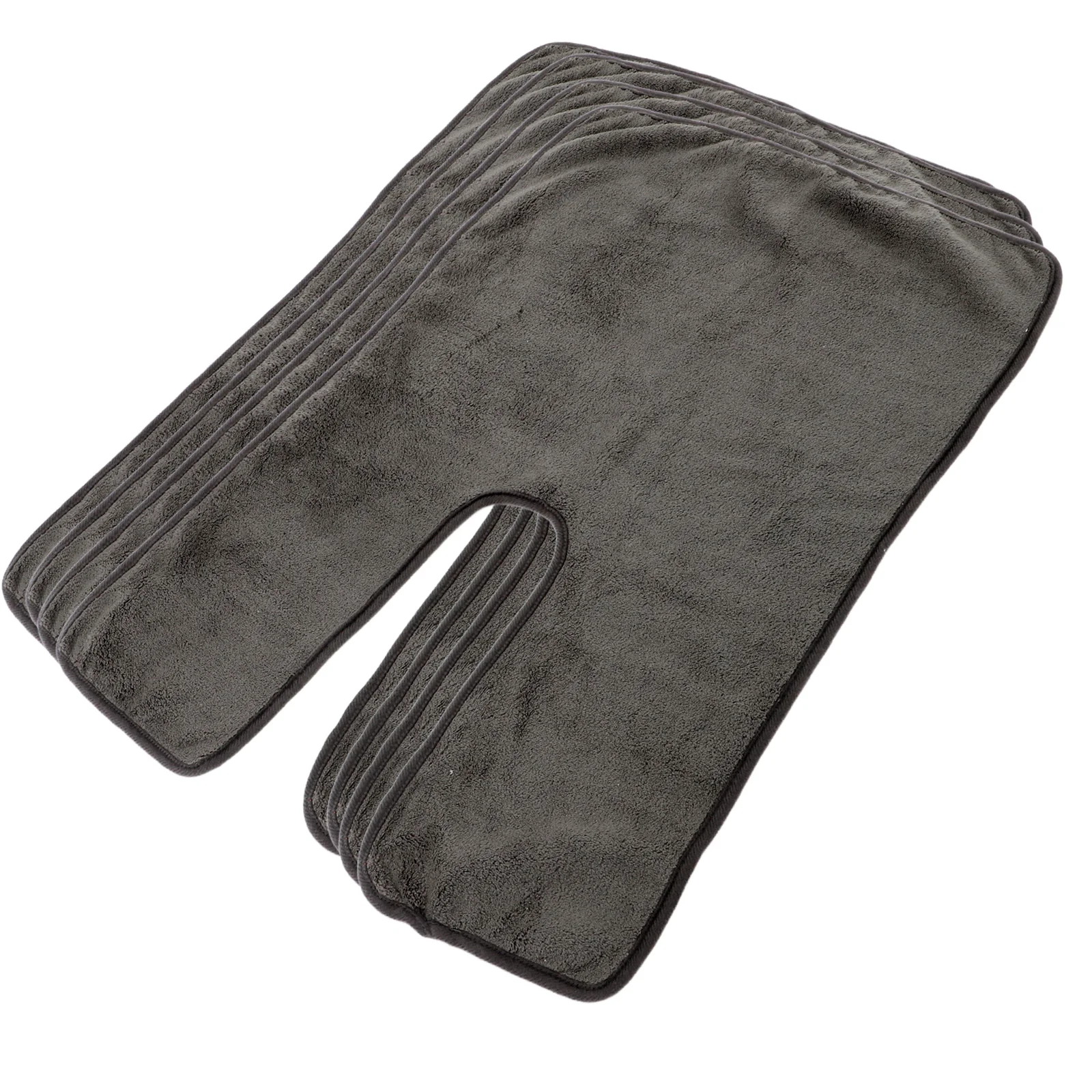 

4Pcs Soft Coral Fleece Facial Towels Professional Esthetician Equipment U-Shaped Spa Massage Towels Dark Grey Cleansing Cloth