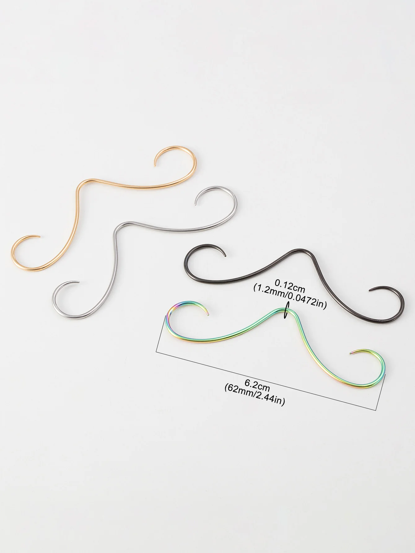 1pc Schnurrbart 16g Nase Septum Ring für Frauen Männer 361l chirurgischen Stahl Septum Piercing Kleiderbügel Ring trend ige beliebte Nase Körpers chmuck – Detail 5