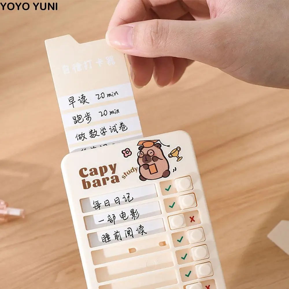 Capybara Good Habit Punch Card Cartoon Panda Daily Task Planning Board Detachable Schedule Memo Self-discipline Punch Card