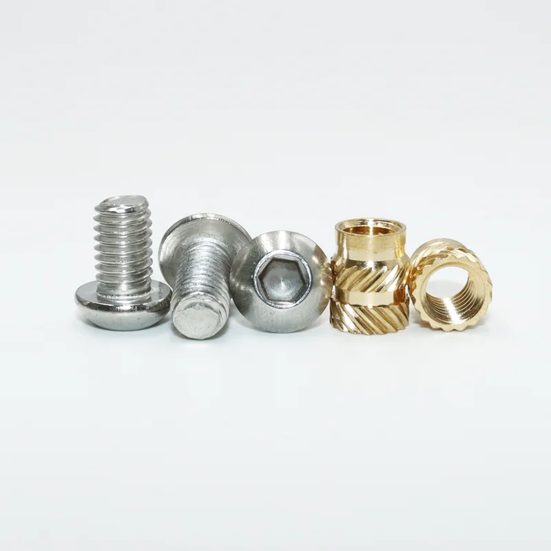 600-Messing-Einsatzmutter und Edelstahl-Schraubensatz, Heißschmelz-Rändelgewinde-Einbettung, Kupfer-Heizmutter-Bolzen für 3D-Drucker aus Kunststoff – Detail 4