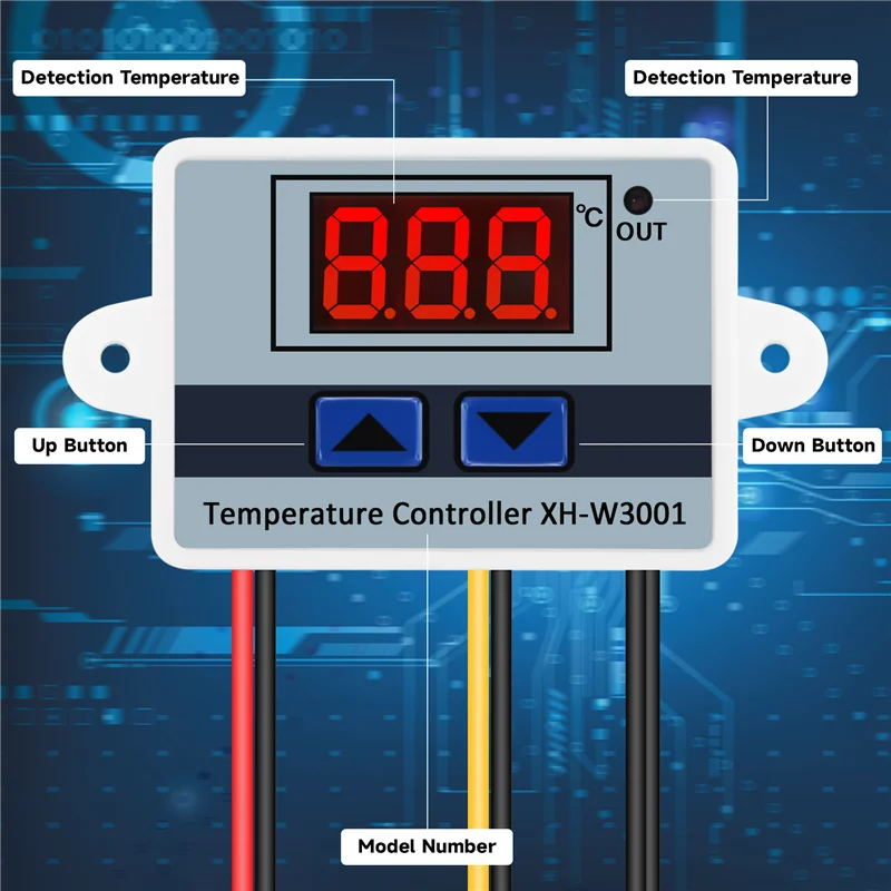 -A25M 3Pcs 220V 10A Digital LED Temperature Controller Thermostat Control Switch Probe