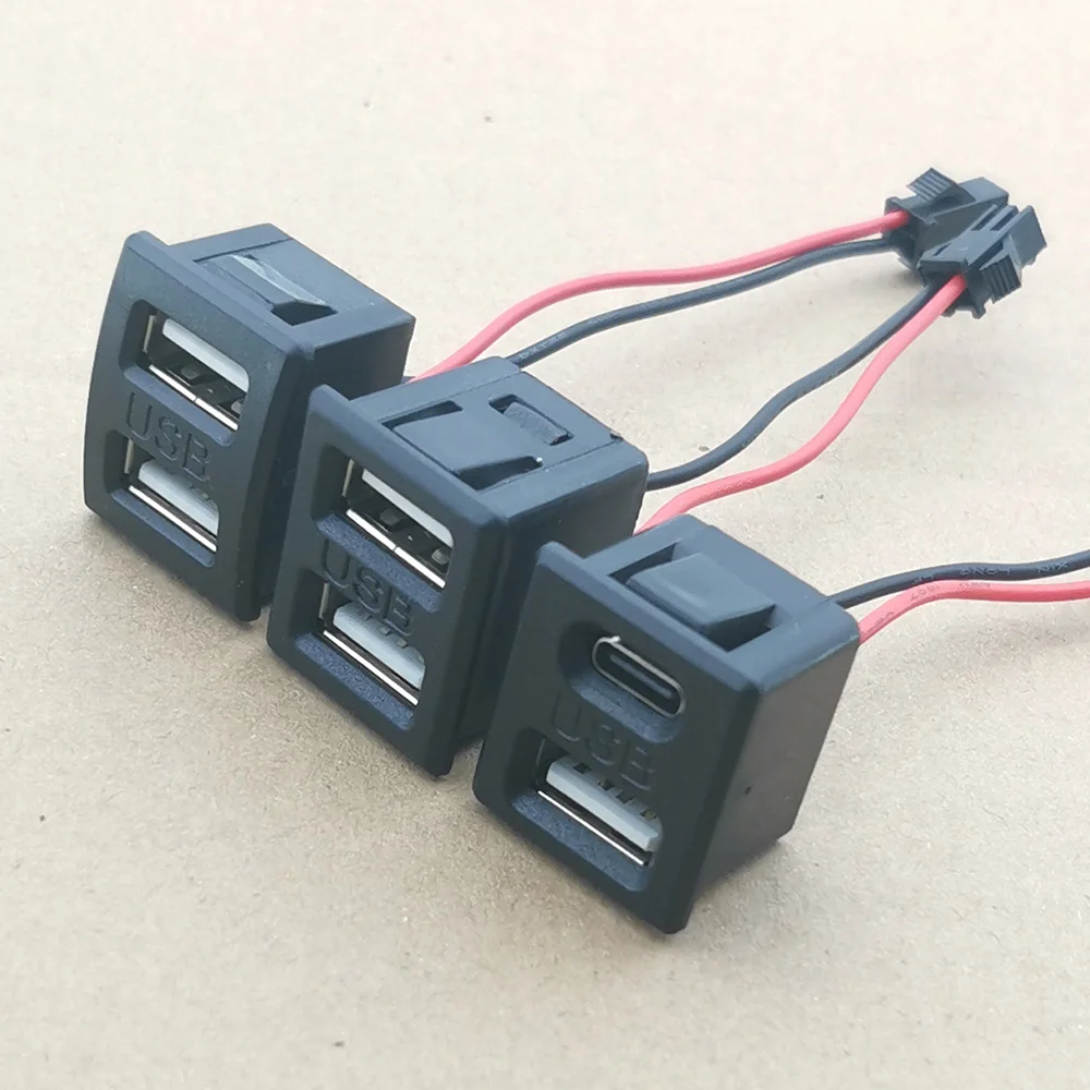 1 SZTUK Podstawa żeńska USB typu C Dwuwarstwowe gniazdo USB typu A Gniazdo ładowania typu C Gniazdo zasilania z modułem Buck złącza kablowego
