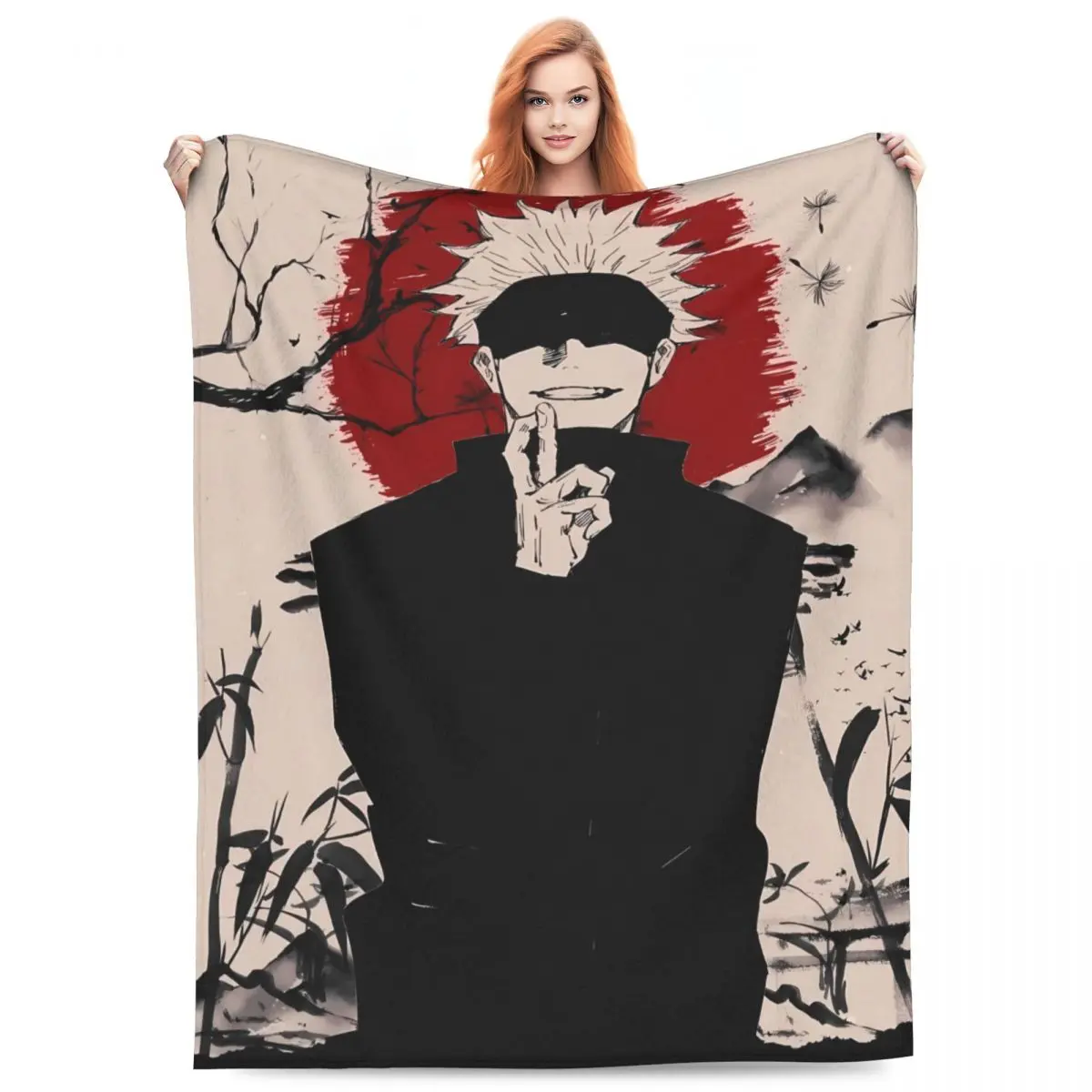 

Anime Blanket Camping Flannel Throw Blanket Soft Couch Chair Sofa Bed Custom DIY Bedspread Gift