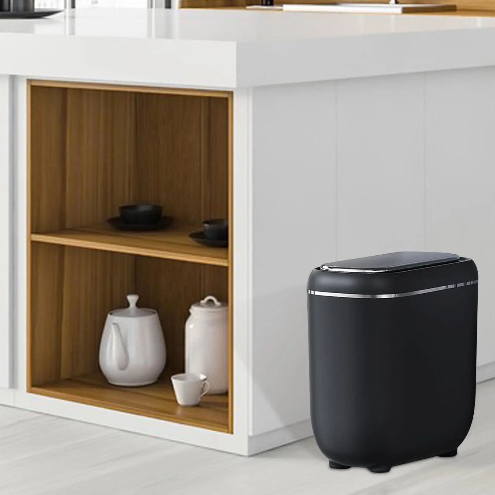 Smart Trash Bin Waterproof Space Saving Recycling Rubbish Basket Kitchen Trash Can for Toilet Living Room Home Kitchen Bathroom