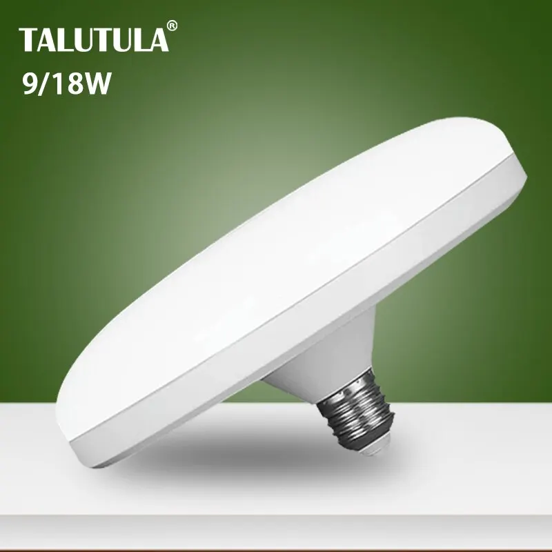 Lampadina a LED AC 220v E27 Base lampada a risparmio energetico per uso domestico 18W illuminazione per interni disco volante luce 6500k lampada da