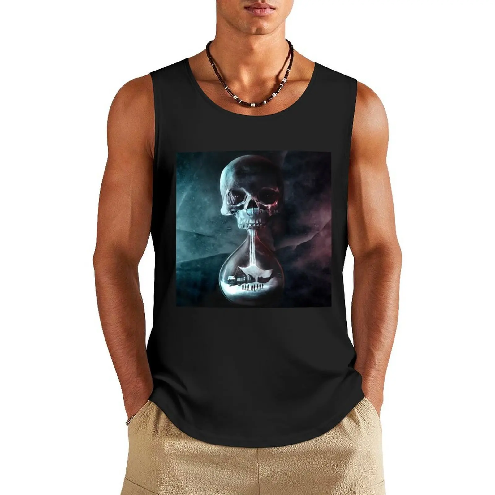 Hasta el amanecer, camiseta sin mangas con reloj de arena, chaleco de gimnasio de anime, ropa para hombre, ropa para hombre