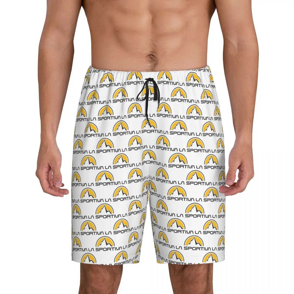 

Custom Printed Men's La Sportiva Logo Pajama Shorts Sleep Pjs Sleepwear Bottoms with Pockets