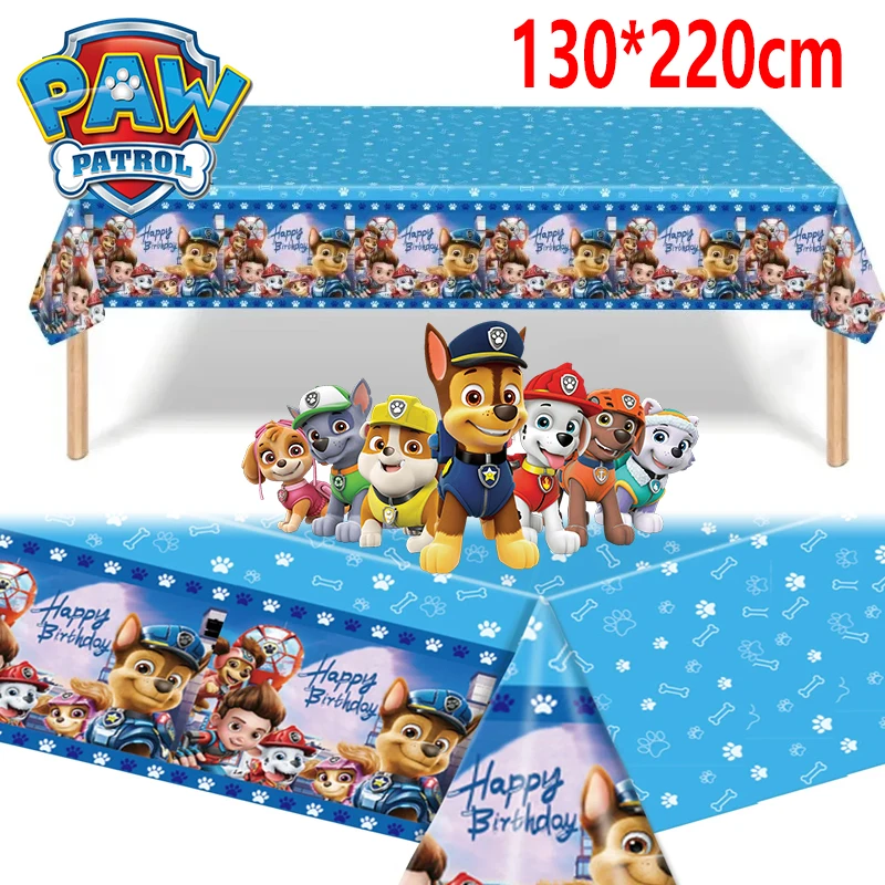 Paw Patrol Tablecloth Birthday Party Decorations Baby Shower Disposable Tableware Dog TableCover Kids Favor for Party Supplies