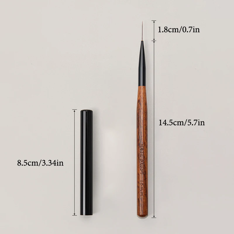 Nail Art Brush Checker Sandalwood Nail Drawing Painting Long Line Brush Nail Art Tool Painting Brushes DIY Design Manicure Tools