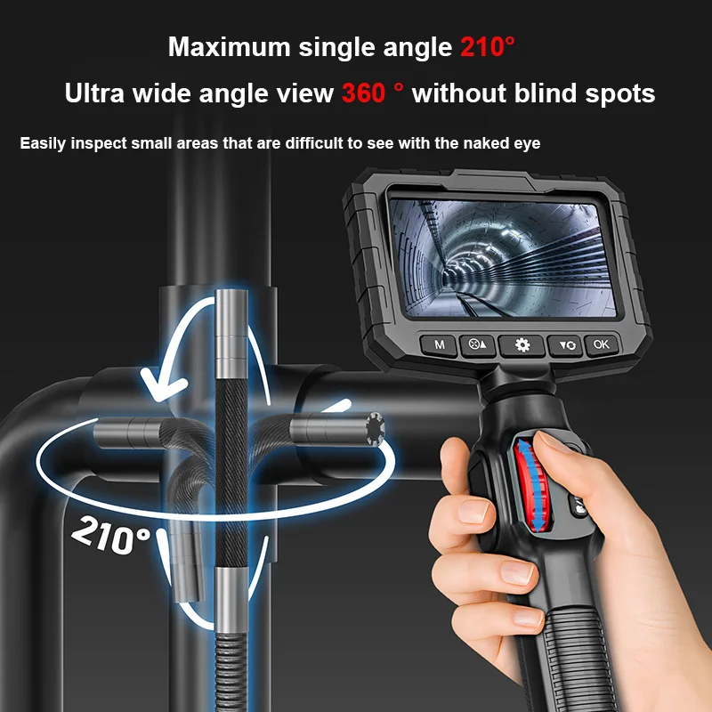 360 درجة اتجاهين التوجيه 2MP HD المنظار الصناعي 3.9/6 مللي متر عدسة واحدة لفحص أنابيب السيارة كاميرا المجاري Borescope