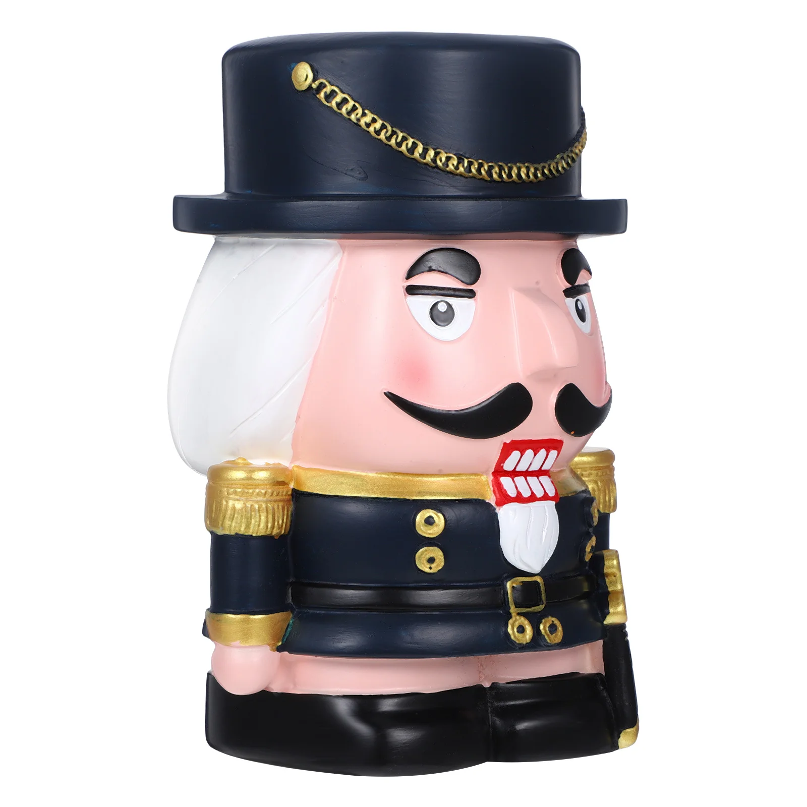 

Nutcracker Piggy Bank Resin Unique Back Slot Bottom Opening Compact Home Decor Kids Adult Office Safety Educational