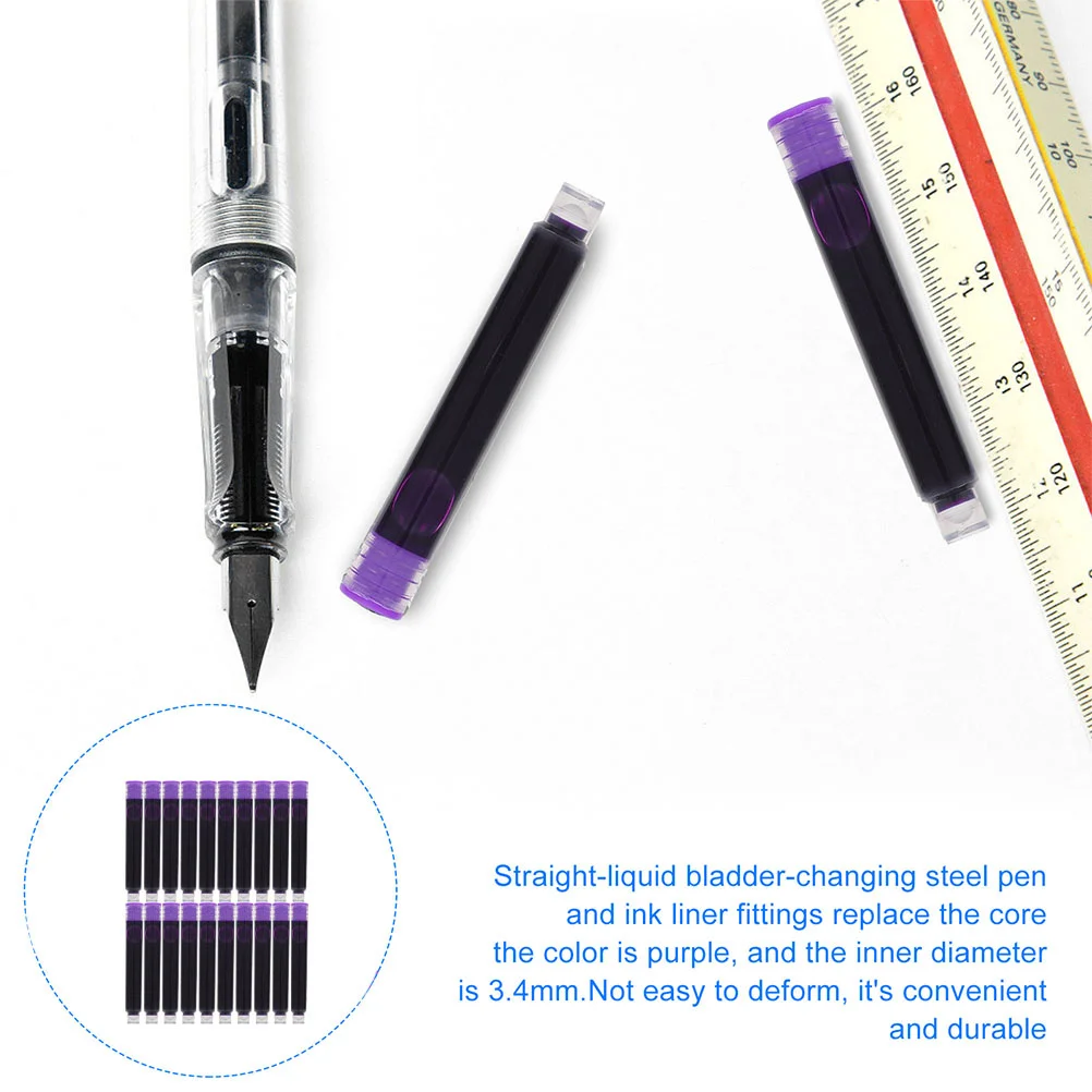 

100Pcs Fountain Pen Ink Sac Plastic Ink Absorber Easy Refill Tool for Fountain Pens and Office Use Office Supplies