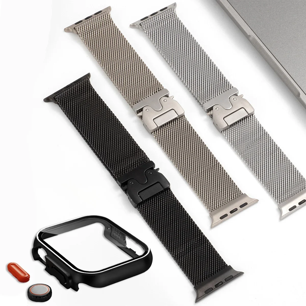 Case+Milanese Loop strap For Apple watch 46mm 40 41 44 45mm Ultra/2 49mm Screen Protector Bracelet For iwatch Series 10 9 8 7 65