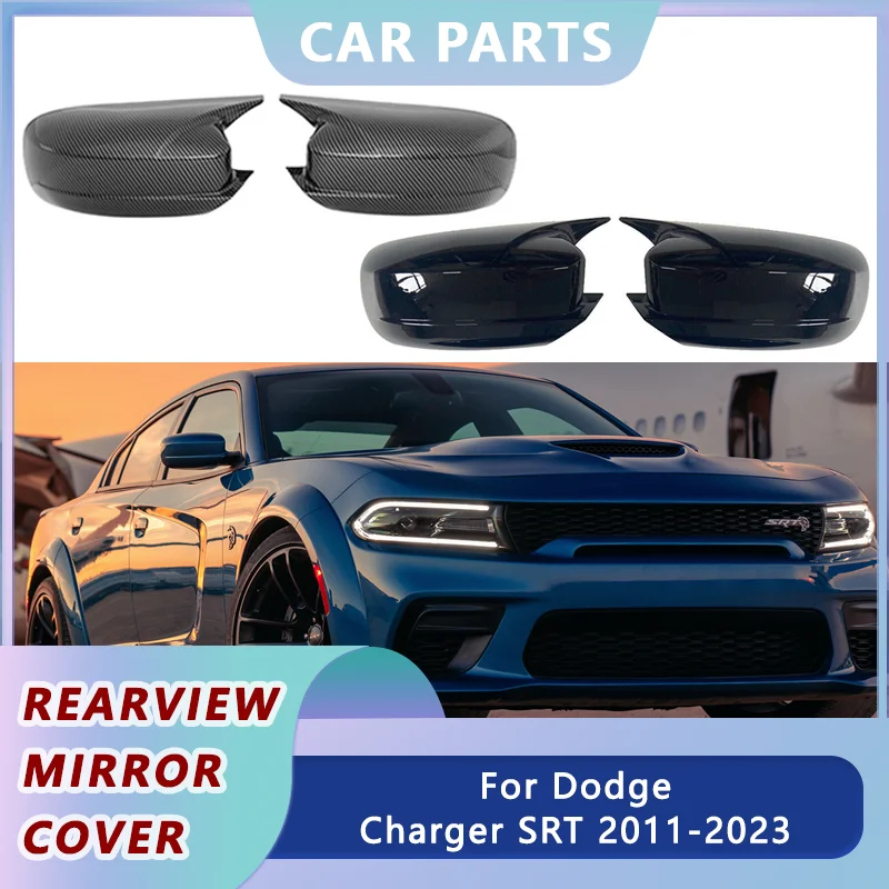 Couvercle de rétroviseur latéral en corne de bœuf pour Dodge Charger, couvercle de rétroviseur, accessoires de voiture, fusible SRT RT, 300, 300C,