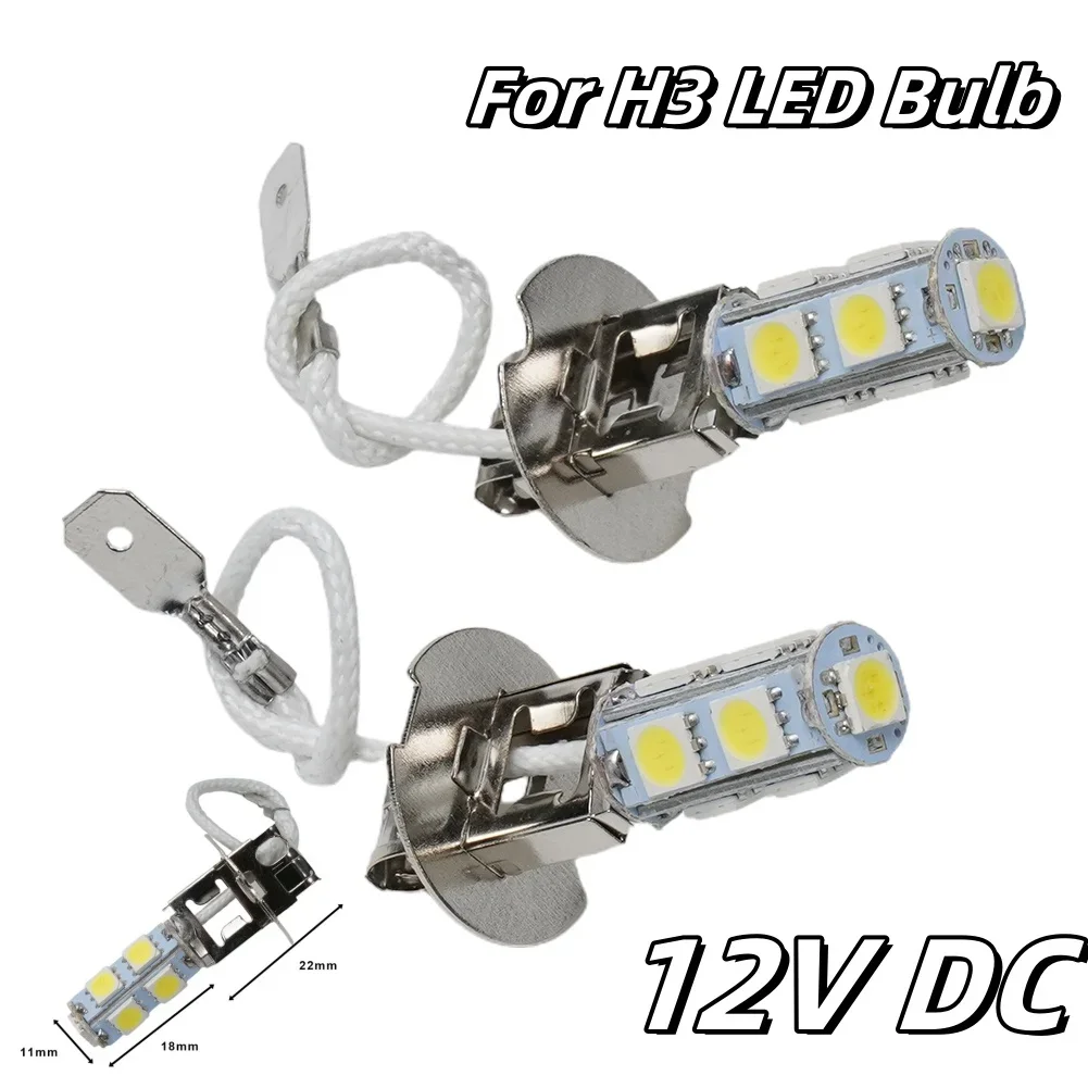 Fog DRL Driving Lamp 9PCS 5050 LED Chips Bulb For H3 LED Bulb 6V For H3 LED Flashlight Torches 12V DC  6000K white 1.76W