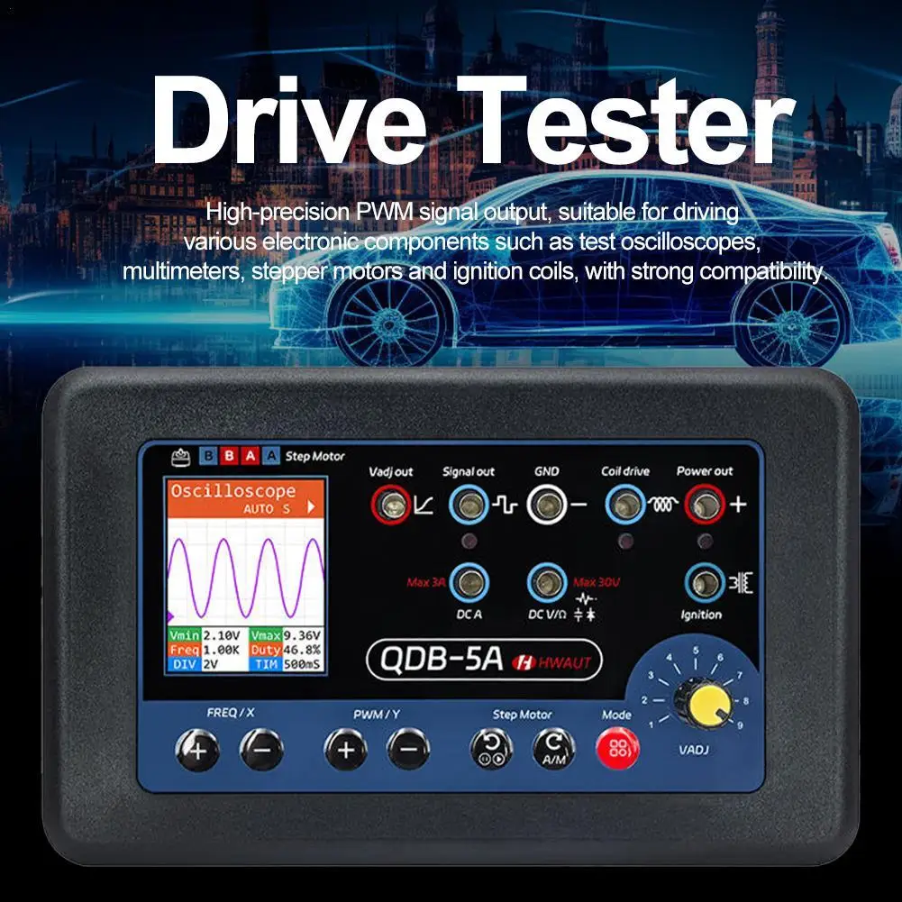 

QDB4A QDB-5A Car Sensor Tester Oscilloscope PWM Drive Multimeter Ignition Injector Simulator Step Motor Driver Diagnostic Tool