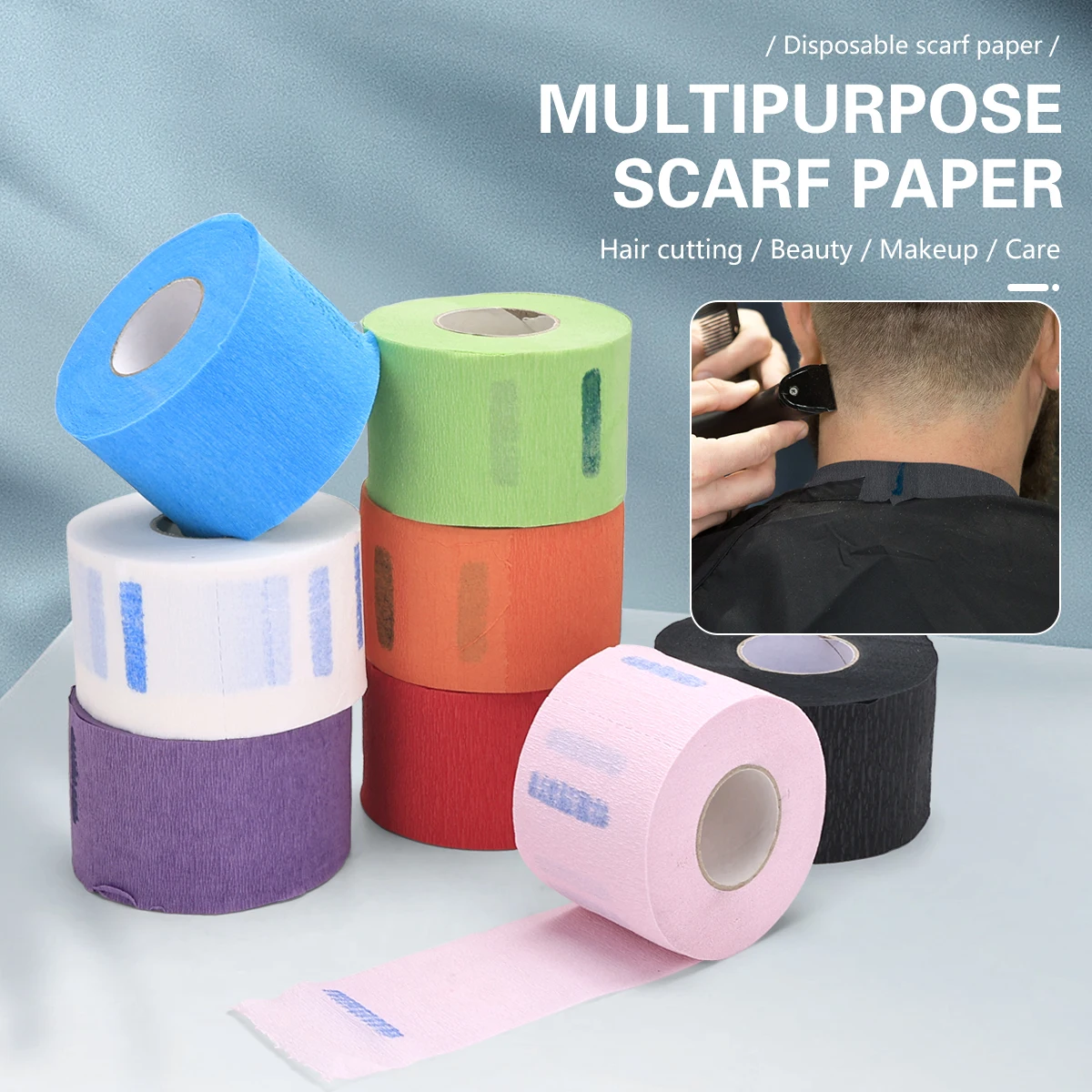 8 Color Disposable Neck Strips 1 Pack Hair Cutting Accessory Neck Paper Adjustable Barber Dedicated Salon Hairdressing Tools