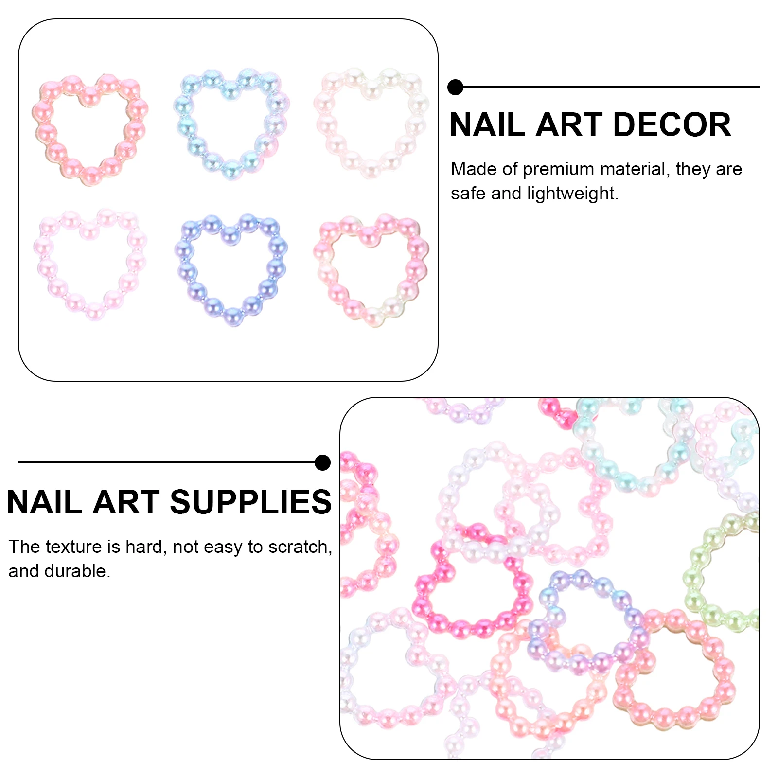 1 حقيبة لؤلؤة مسمار الفن ديكور الإبداعية DIY مانيكير سحر خفيفة الوزن آمنة للأظافر الاصطناعية الطبيعية مسمار الفن لوازم