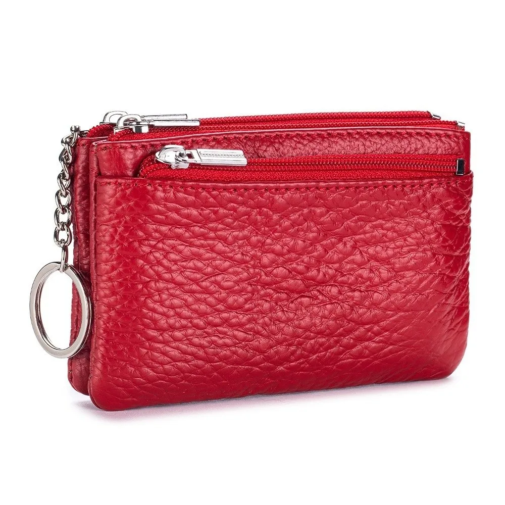 New Soft Genuine Leather Women's Wallets Zipper Portable Purses Coin Holders Large Capacity Storage Bag Money Bag Gift