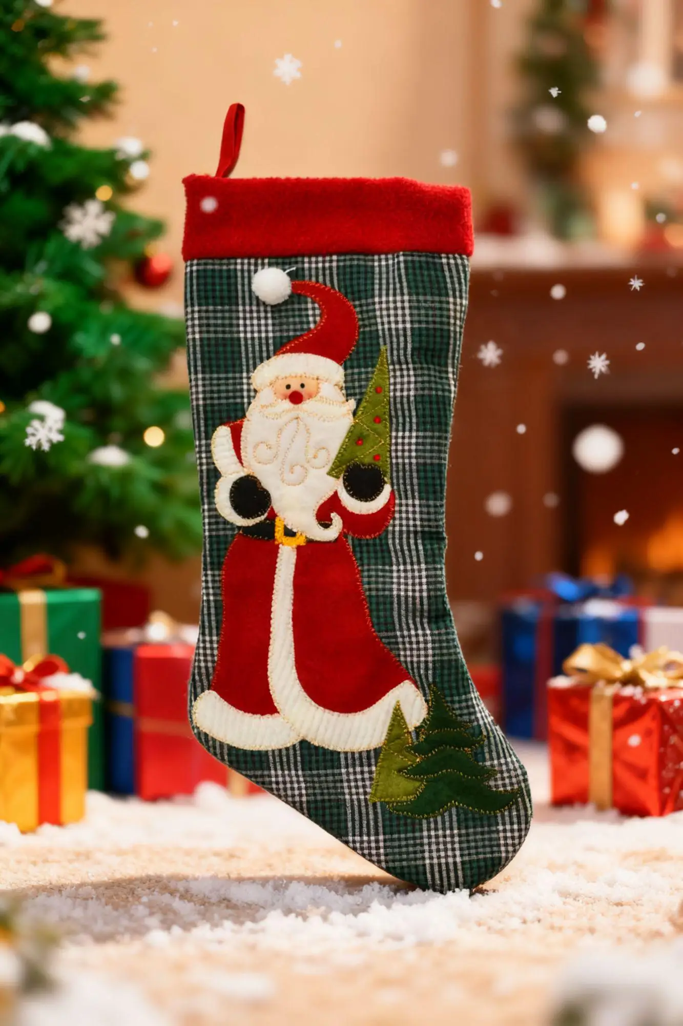 

Рождественские чулки 45 см, классические большие чулки Санта-Клауса, снеговика для дома, семейной вечеринки, рождественский декор, 2025, новогодние подарки