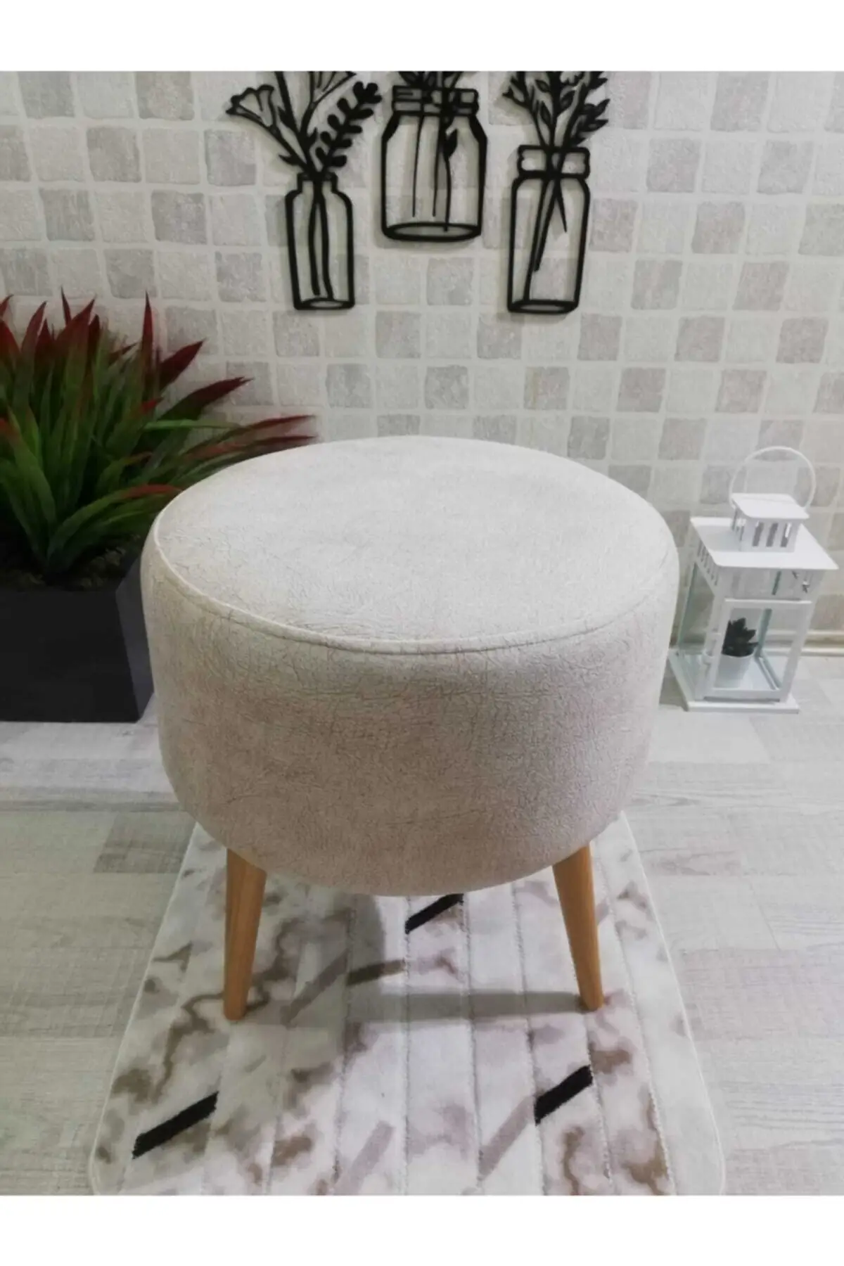 Hornbeam Been Decoratieve Poef-Extra 2