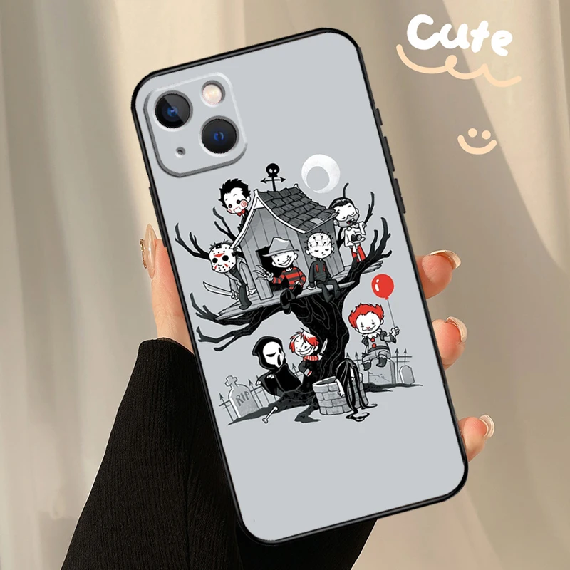 horror movies Collage Case For iPhone 13 12 11 14 15 Pro Max XR XS X 7 8 Plus SE 2022 12 13 Mini Bumper Cover Capa