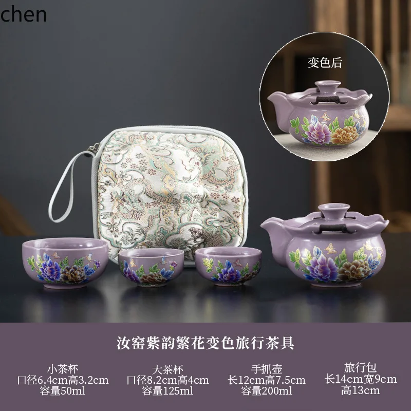 Zml travel tea set - portable quick brew cup, one pot, three cups, outdoor camping tea brewing kit 6