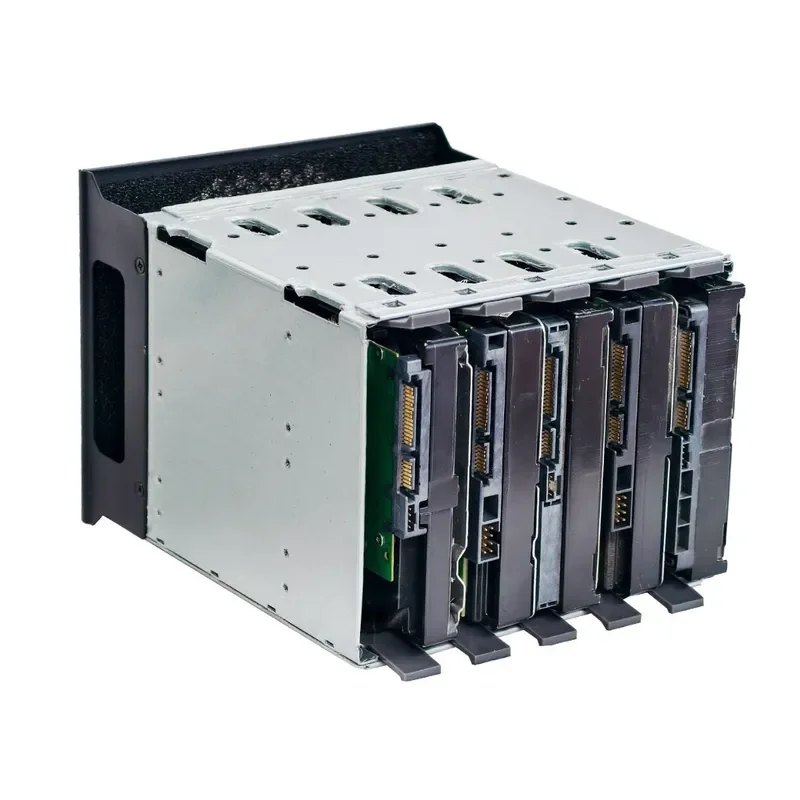 For 5-Disk Hard Drive Cage Chassis 3.5 Inch HDD Bay Holder Fits 5 Drives Replaces 3 Optical Drive Bays for PC Case