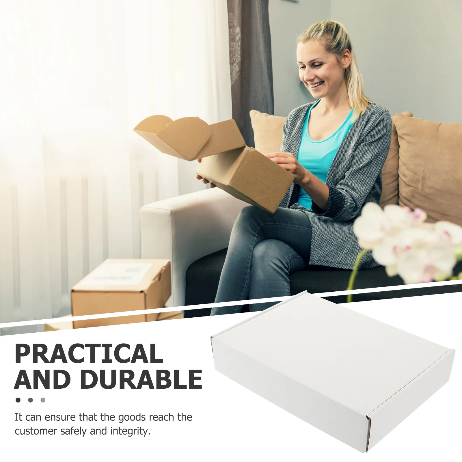 

20pcs Shipping Packaging Corrugated Paper Storage Reusable Moving Mail Packing Cardboard Box