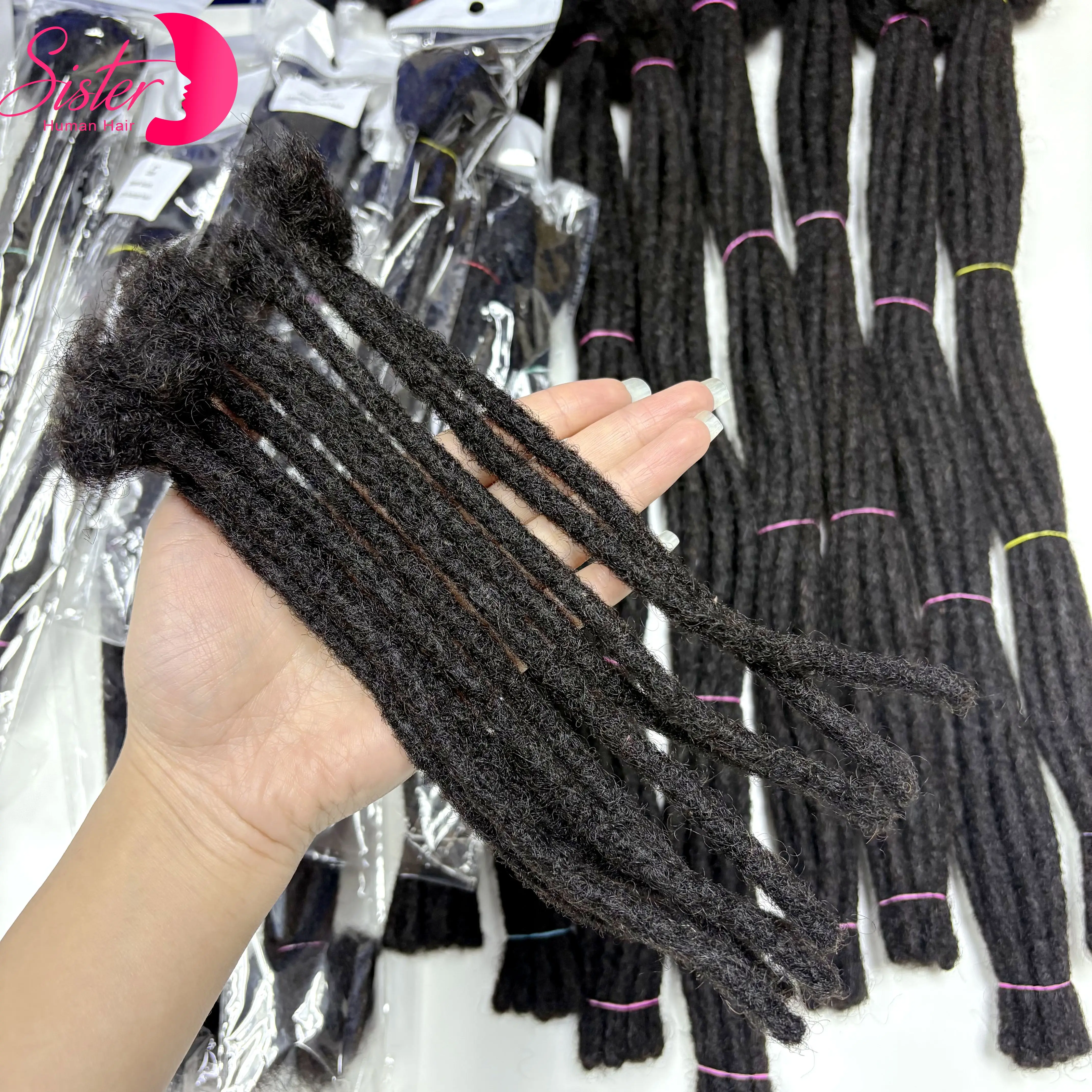 50 Strands Natural 6-20 inch Regular Loc Extension Human Hair100% Handmade Human Hair Loc Dreadlock Extension for Men Women Kids image 3
