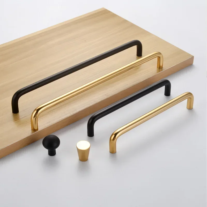 522mm Solid Long Handles for Cabinets and Drawers Aluminum Champagne Gold/Black Simple Kitchen Furniture Door Handles Pulls