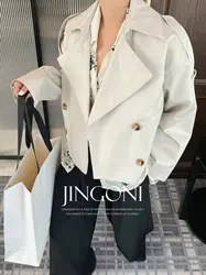 Trench e Impermeabili Giacca Crop Abbigliamento Donna 2024 Autunno Autunno Y2k Magliette e camicette Stile di Moda Coreano Nuovo Capispalla Elegante Manica Lunga Chic