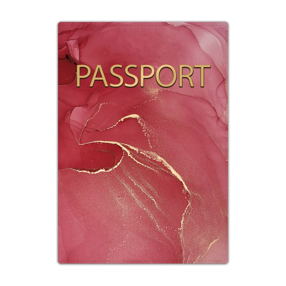 Business Air Tickets Passport Covers Credit ID Bank Cards Holder Leather Wallet Case Pouch Watercolor Pattern Travel Accessories