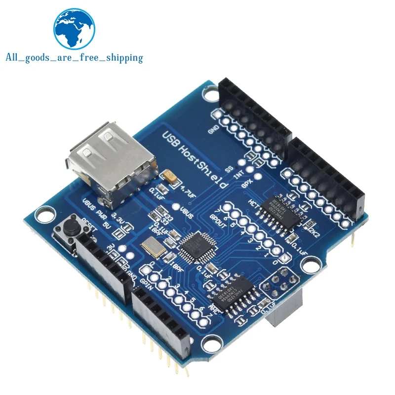 TZT USB Host Shield 2.0 لـ Arduino UNO MEGA ADK متوافق مع لوحة الوحدة الإلكترونية Android ADK DIY