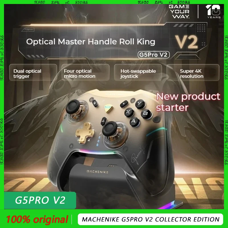 

Machenike G5pro V2 Collector Edition Wireless Bluetooth Optical Gamepad Hall Joystick Custom Control Steam Trigger Pc gift