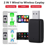 2025 New Wired to Wireless Carplay Adapter 2 IN 1 Android Auto Smart Box USB Plug and Play Mini Auto Connect OTA Update Adapter