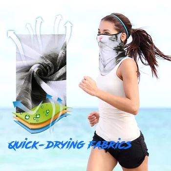 3D Animals Magic Scarf Bandana Breathable Neck Warmer Gaiter Hanging Ear Outdoor Sports Triangle Face Mask Neckerchief Summer 6